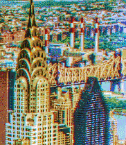 Chrysler Building from the Empire State - Mosaic Tile Art