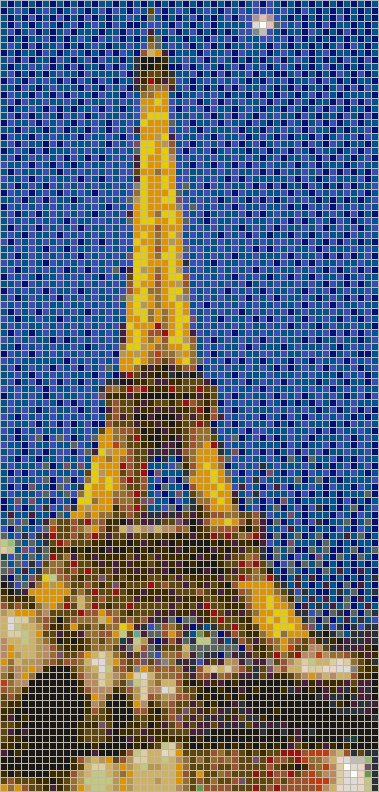 Moon over the Eiffel Tower - Mosaic Tile Picture Art