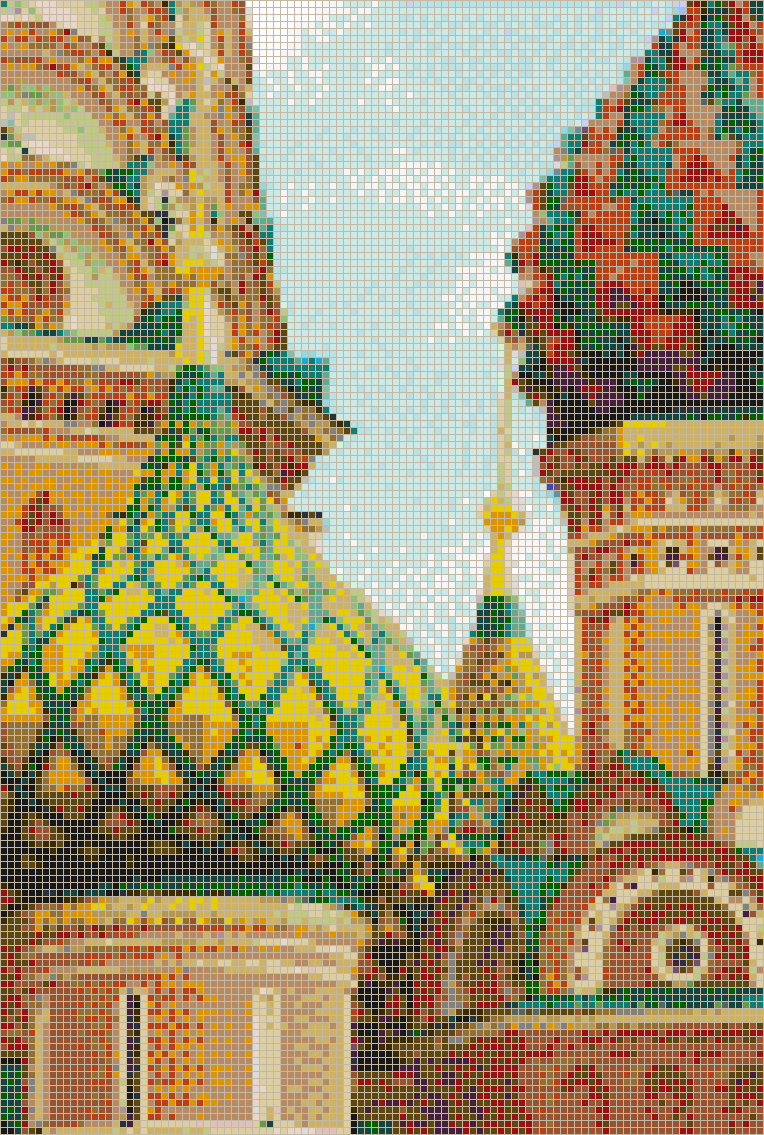 Detail of St Basils Cathedral (Moscow) - Mosaic Tile Picture Art