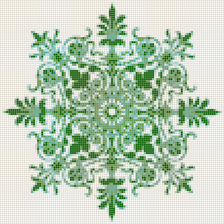 Victorian Ornament (Mar-Green on White) - Mosaic Tile Picture Art