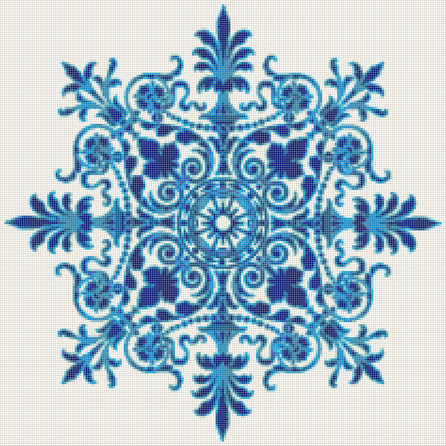 Victorian Ornament (Tur-Blue on White) - Mosaic Tile Picture Art