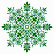 Victorian Ornament (Mar-Green on White) - Framed Mosaic Wall Art