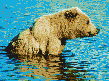 Brown Bear in Creek - Tile Mosaic