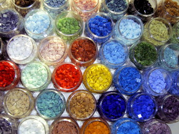 Some of the mosaic tile colours used