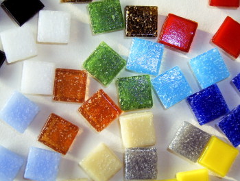 Sample 10mm vitreous glass mosaic tiles used