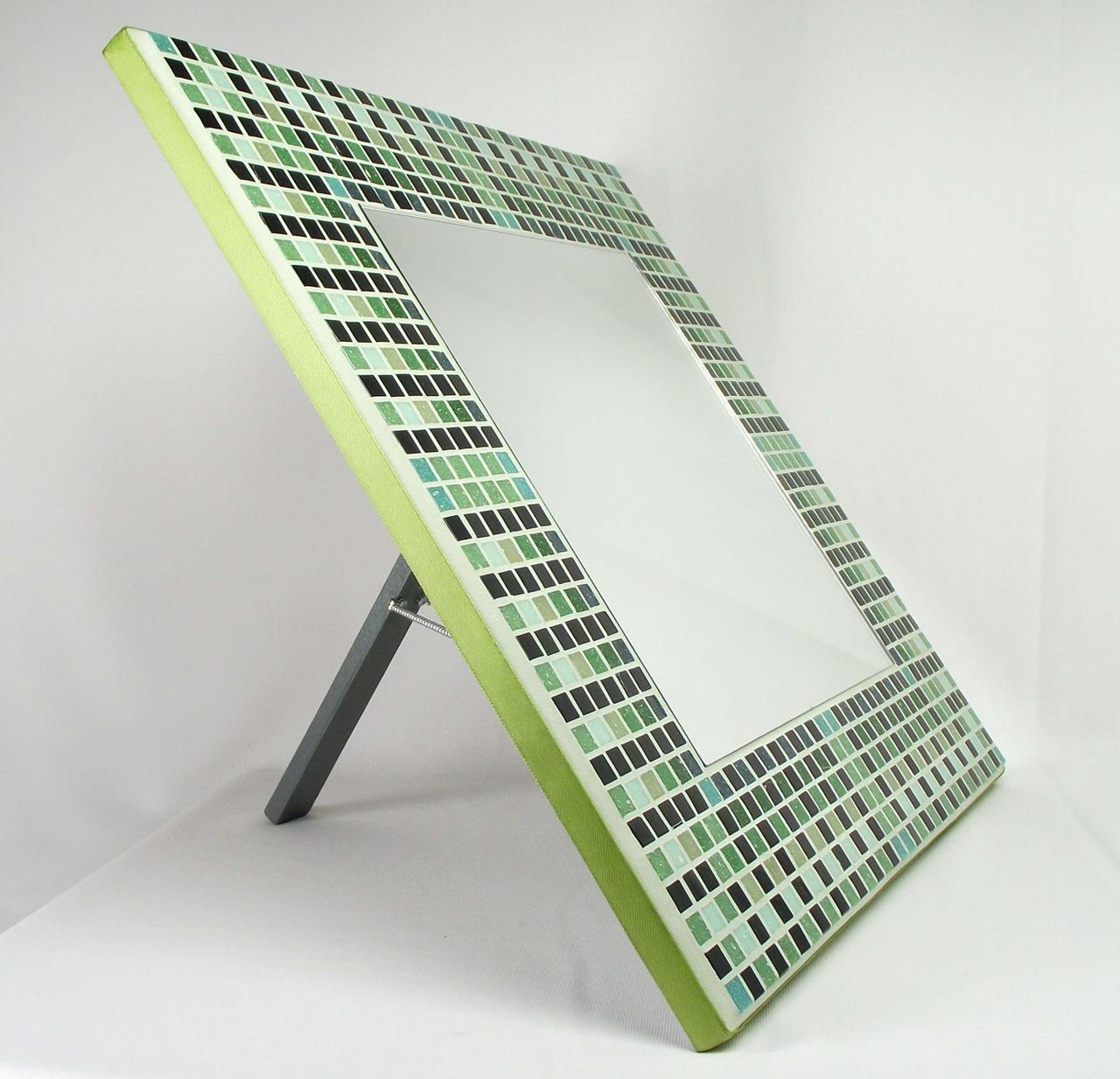 Egyptian Green 38cm Mosaic Mirror with Stand