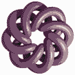 Lilac Torus Knot (8,3 on White) - Mosaic Tile Art