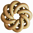 Brown Torus Knot (8,3 on White) - Tile Mosaic
