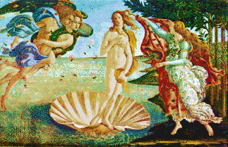 The Birth of Venus (Botticelli) - Tile Mosaic