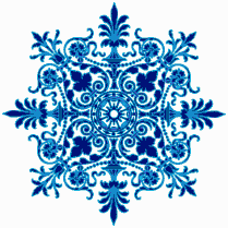 Victorian Ornament (Tur-Blue on White) - Tile Mosaic