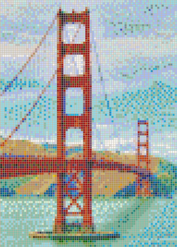 Golden Gate Bridge (May 2010) - Mosaic Tile Picture Art