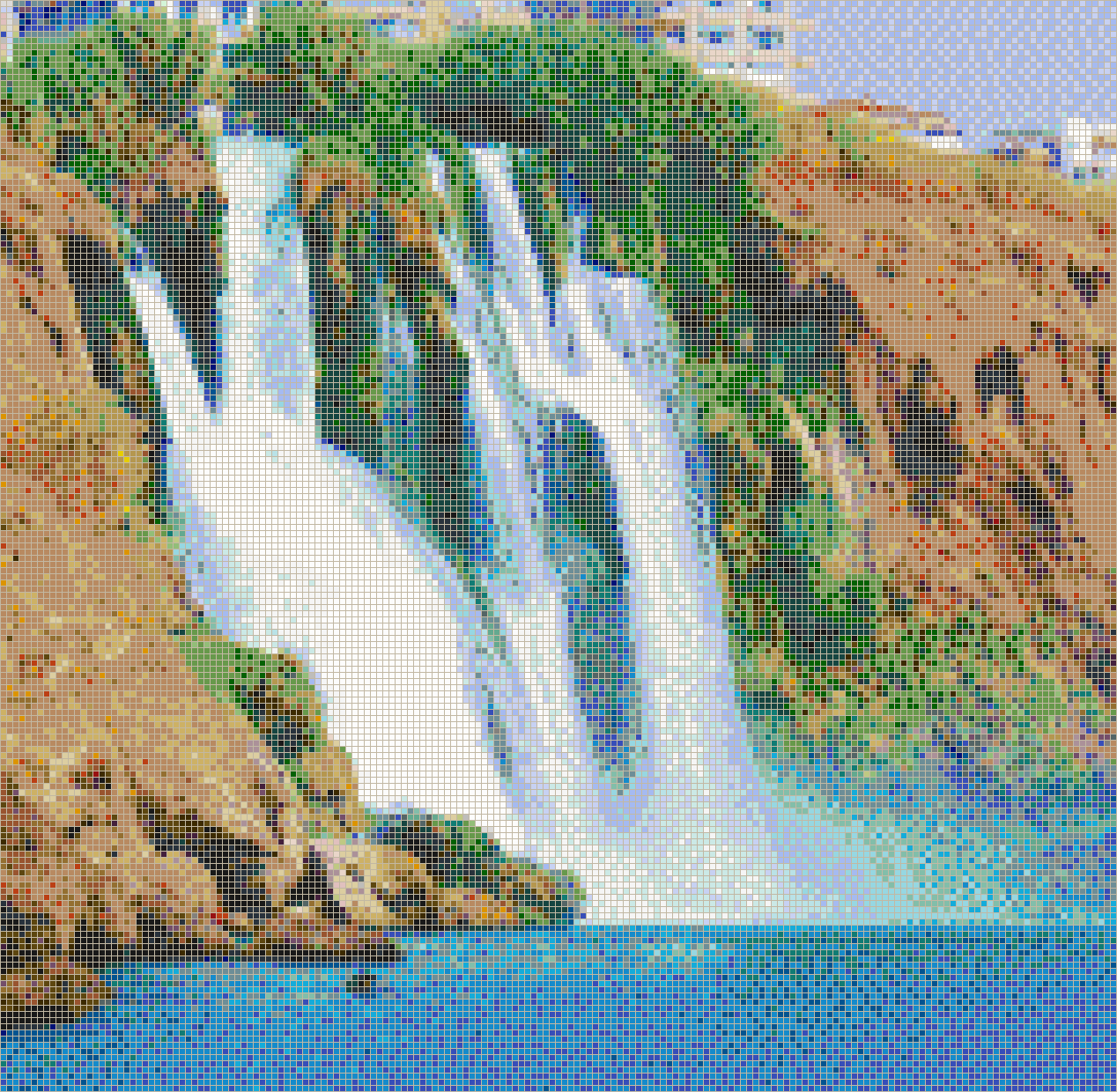 Duden Waterfall (Antalya, Turkey) - Mosaic Tile Picture Art