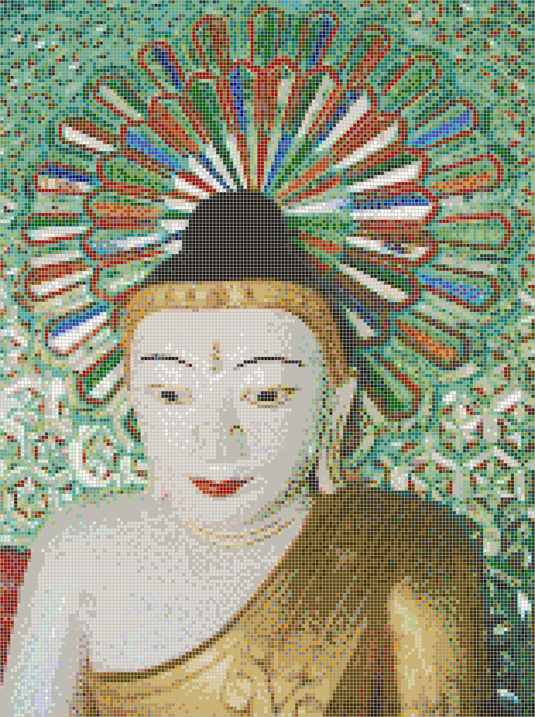 Buddah Statue (U Min Thonze, Myanmar) - Mosaic Tile Picture Art