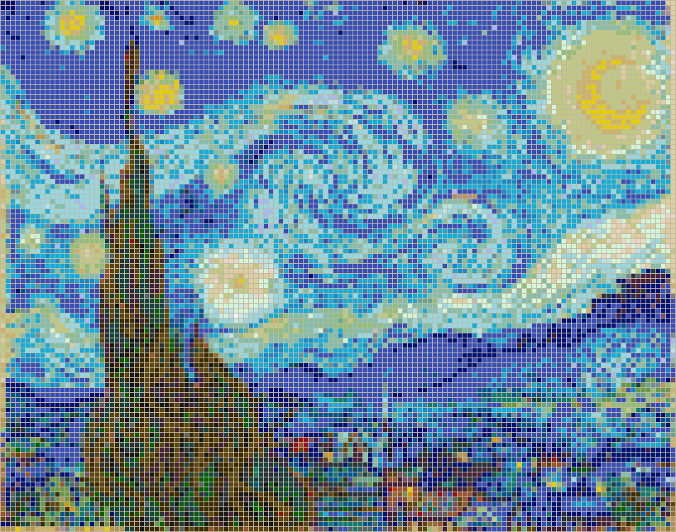 Starry Night (Van Gogh) - Mosaic Tile Picture Art