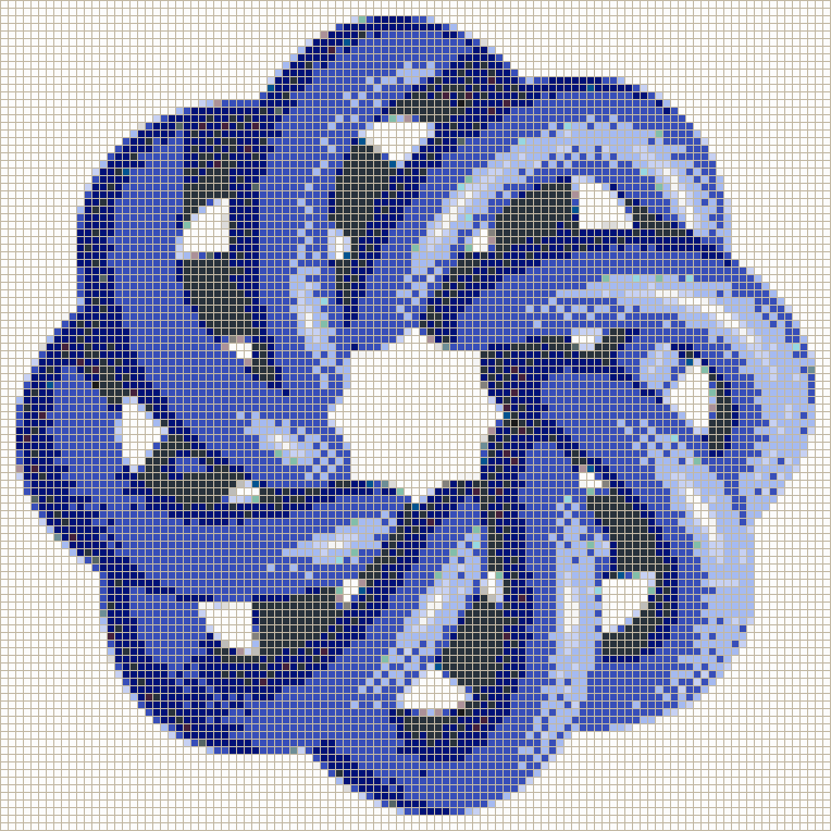 Blue Torus Knot (8,3 on White) - Mosaic Tile Picture Art
