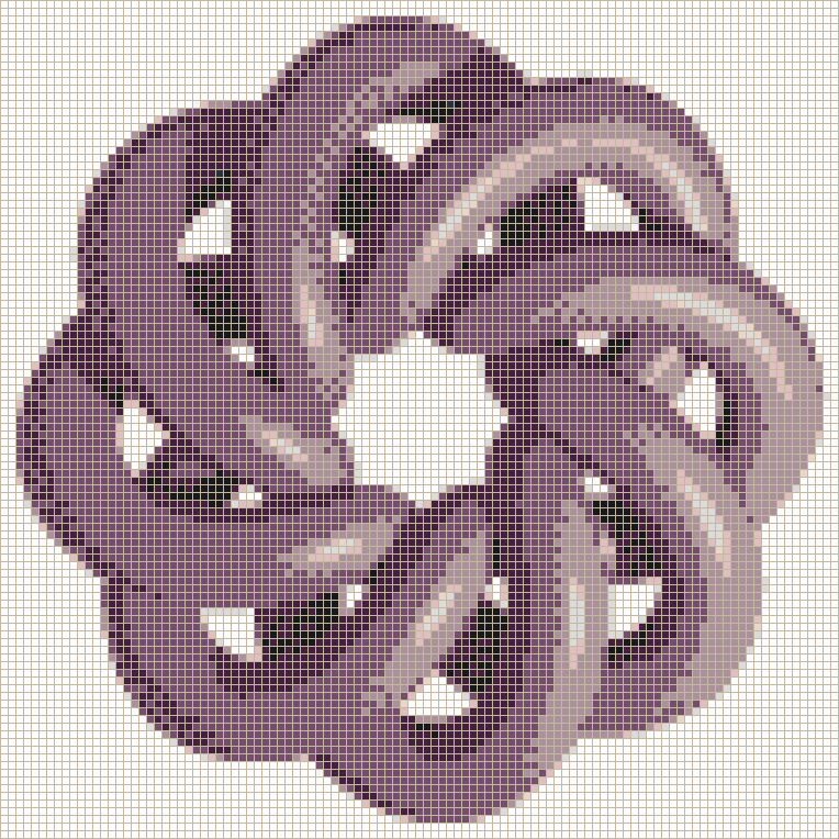 Lilac Torus Knot (8,3 on White) - Mosaic Tile Picture Art