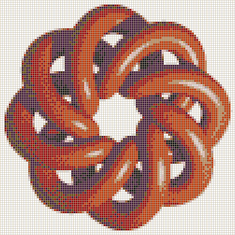 Red Torus Knot (8,3 on White) - Mosaic Tile Picture Art
