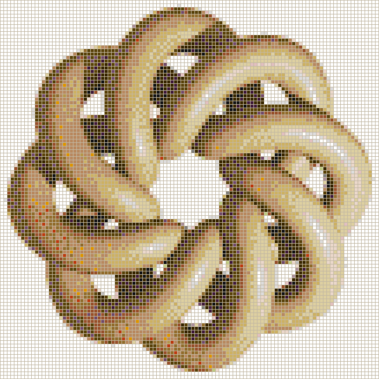 Brown Torus Knot (8,3 on White) - Mosaic Tile Picture Art