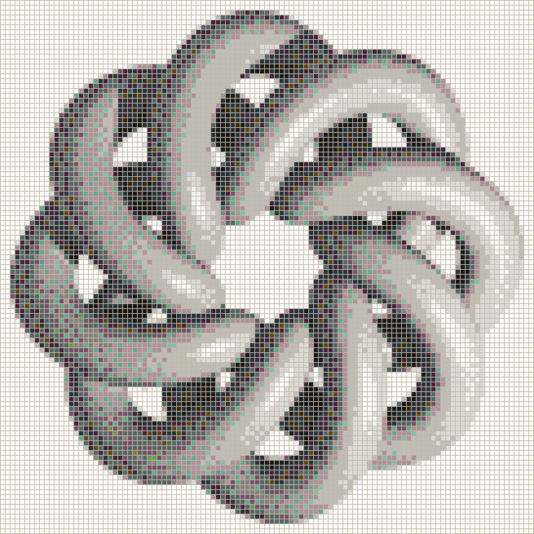 Grey Torus Knot (8,3 on White) - Mosaic Tile Picture Art