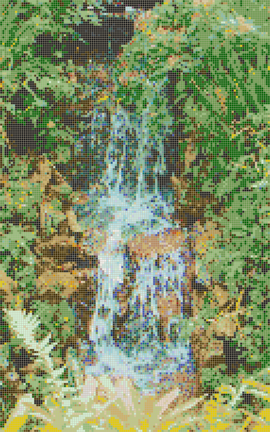 Small Waterfall - Mosaic Tile Picture Art