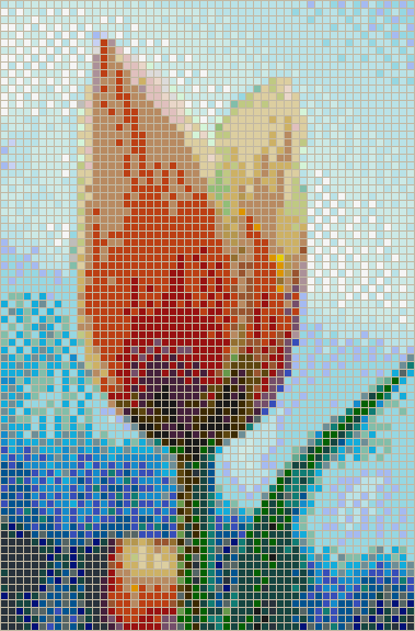 Tulip with Sky Background - Mosaic Tile Picture Art