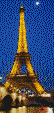 Moon over the Eiffel Tower - Framed Mosaic Wall Art