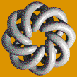 Grey Torus Knot (8,3 on Mid Orange) - Tile Mosaic