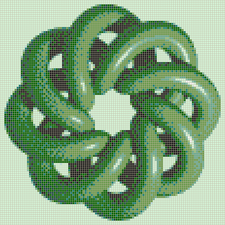 Green Torus Knot (8,3 on Soft Green) - Mosaic Wall Picture Art