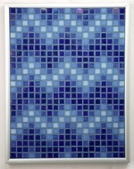 Navy ZigZags - Framed Mosaic Accent