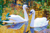 Autumn Swans - Mosaic Tile Art