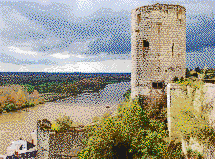 Loire Valley Tower (Château de Chinon) - Mosaic Tile Art