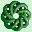 Green Torus Knot (8,3 on Soft Green) - Mosaic Tile Art