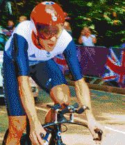 Bradley Wiggins riding to Olympic Gold 2012 - Mosaic Tile Art