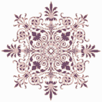 Victorian Ornament (Pink-Violet on White) - Tile Mosaic