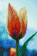 Tulip with Sky Background - Mosaic Tile Art