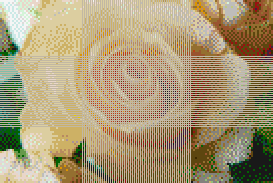 Apricot Rose - Mosaic Tile Picture Art