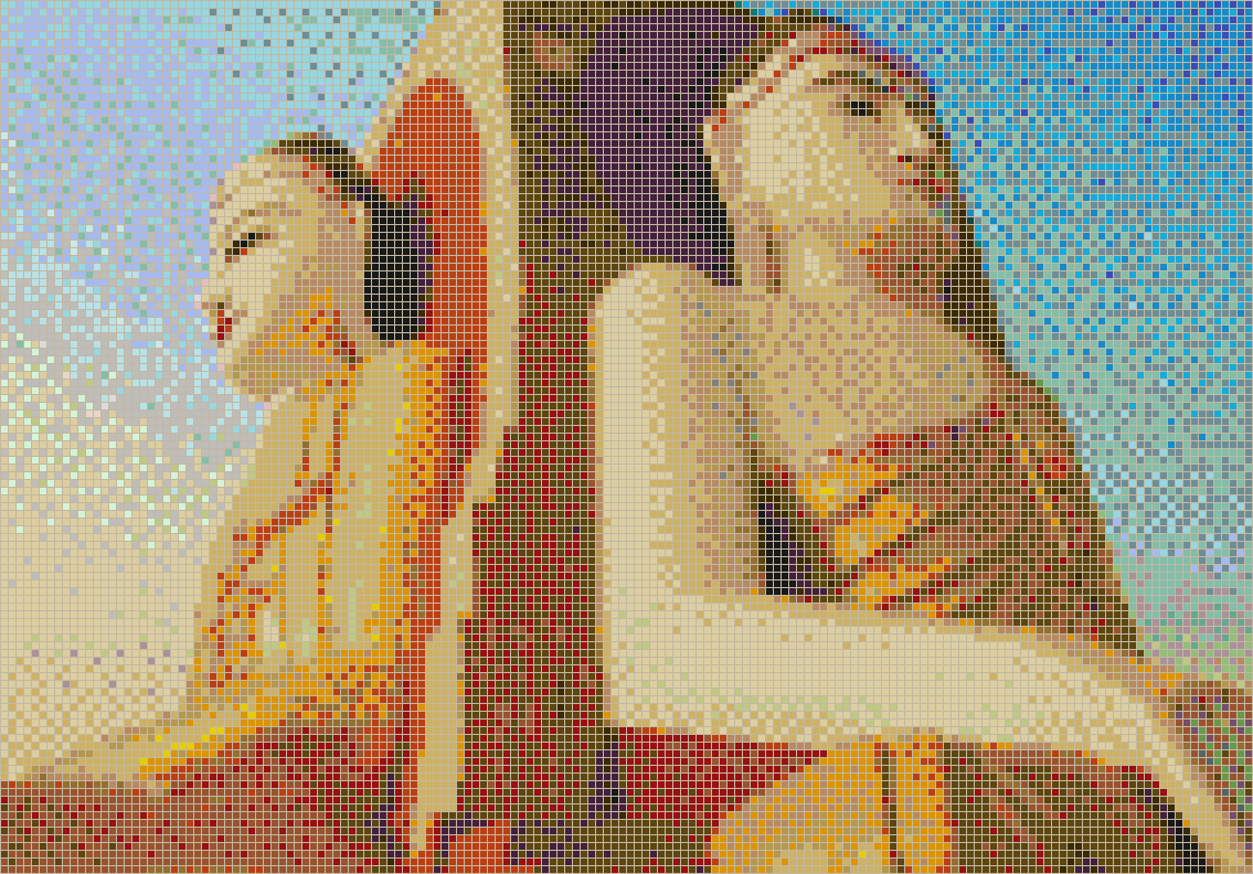 Buddah Statues at Kyaik Pun Paya - Mosaic Tile Picture Art