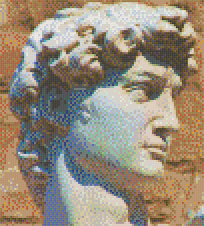 Head of Michelangelo's David - Mosaic Tile Picture Art