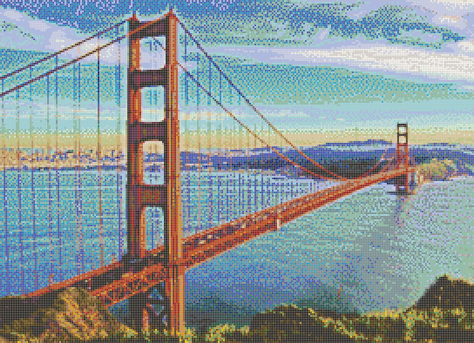 Golden Gate Bridge from Marin Headlands - Mosaic Tile Picture Art