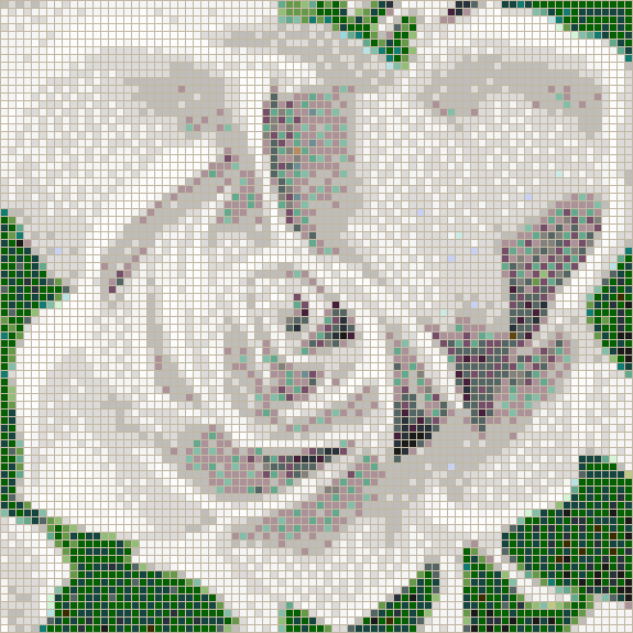 Fairy Rose (White) - Mosaic Tile Picture Art