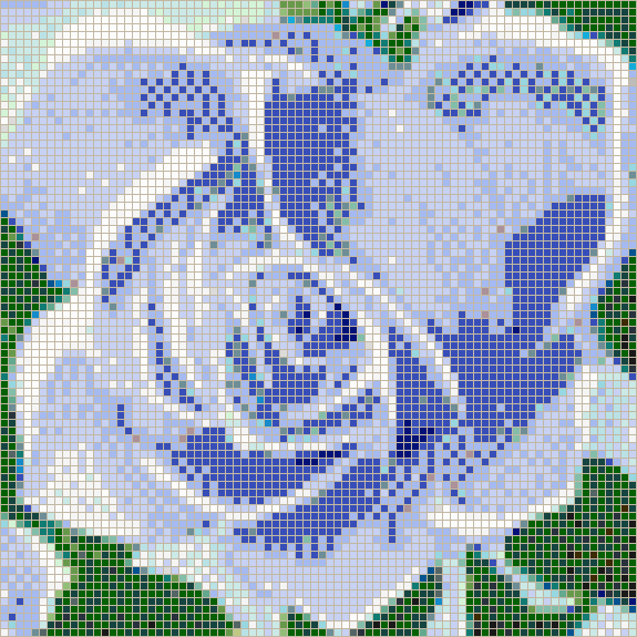 Fairy Rose (Blue) - Mosaic Tile Picture Art
