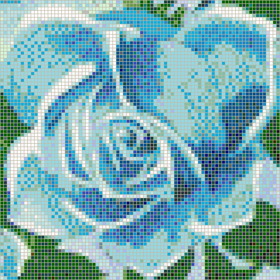 Fairy Rose (Turquoise) - Mosaic Tile Picture Art