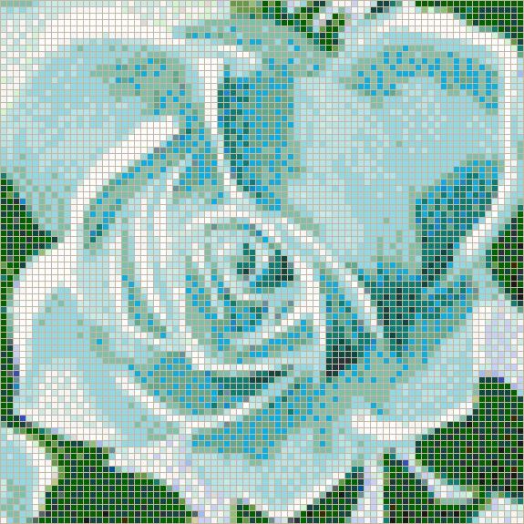 Fairy Rose (Marine) - Mosaic Tile Picture Art