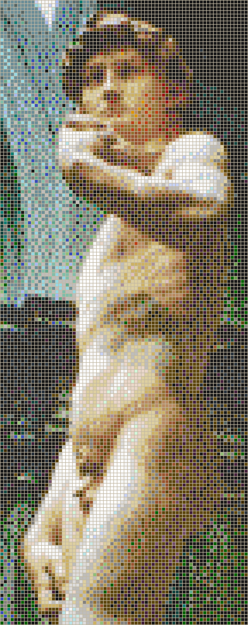 Michelangelo's David (Side View) - Mosaic Tile Picture Art