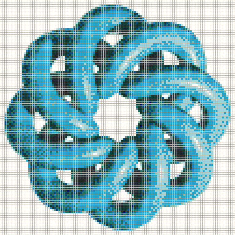 Turquoise Torus Knot (8,3 on White) - Mosaic Tile Picture Art
