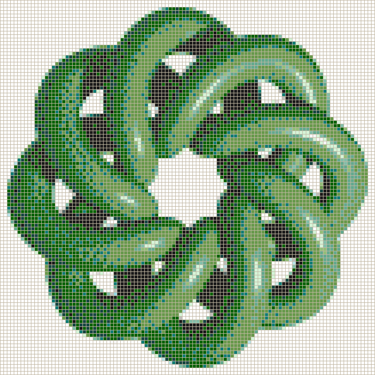 Green Torus Knot (8,3 on White) - Mosaic Tile Picture Art