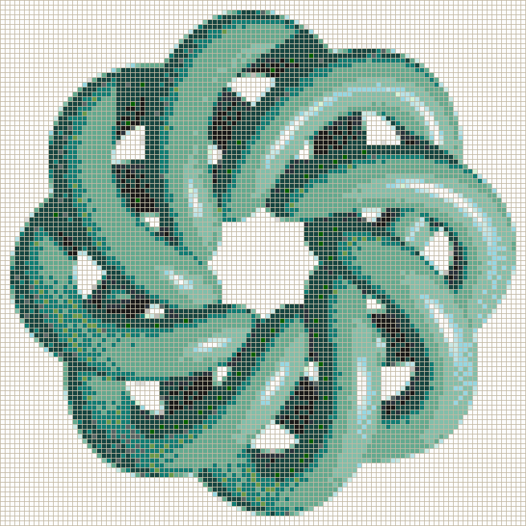 Marine Torus Knot (8,3 on White) - Mosaic Tile Picture Art