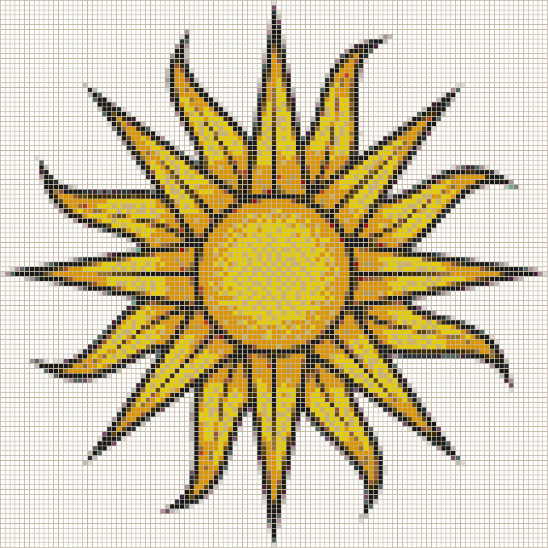 Sun (on white) - Mosaic Tile Picture Art