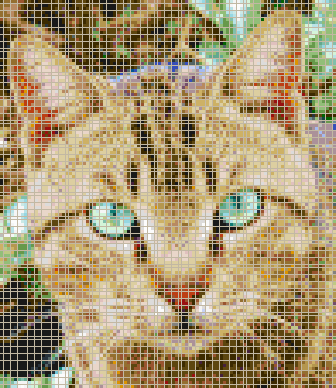Cat with Green Eyes - Mosaic Tile Picture Art