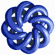 Blue Torus Knot (8,3 on White) - Tile Mosaic